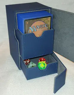 MTG Commander Deck Card Box | Magic | Holds 100+ double sleeved | Blue | Pokemon - Image 1