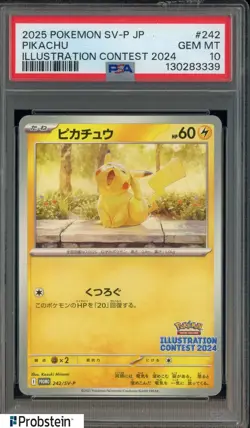 #1 2025 POKEMON JPN SV-P PROMO ILLUSTRATION CONTEST 2024 #242 PIKACHU PSA 10 - Image 1