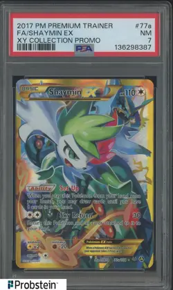 2017 Pokemon Trainer XY Collection Promo #77a FA Shaymin EX PSA 7 NM - Image 1