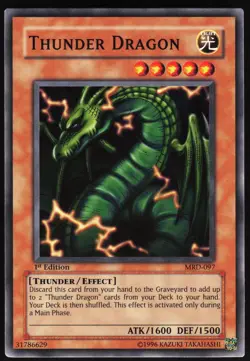 Yugioh! Thunder Dragon MRD-097 VINTAGE 1st Ed NM/MINT - Image 1
