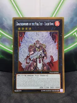 Yugioh Brotherhood of the Fire Fist - Tiger King PGLD-EN045 Gold Rare NM - Image 1