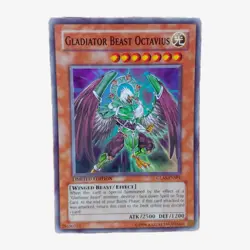 Yugioh Gladiator Beast Octavius GLAS-ENSP1 - Super Rare - Limited Ed - Near Mint - Image 1