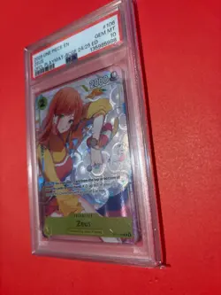 2025 ONE PIECE OFFICIAL ENGLISH BANDAI CARD GAMES FEST 24 PROMO #106 ZEUS PSA 10 - Image 1