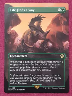 Magic The Gathering JURASSIC WORLD LIFE FINDS A WAY green card MTG - Image 1