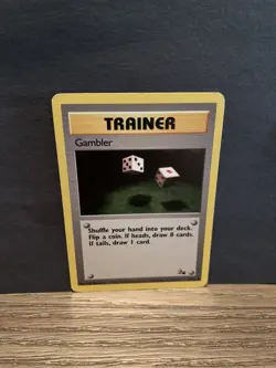 1ST EDITION Gambler 60/62 Common Trainer 1999 Fossil WOTC Pokemon Cards LP - Image 1