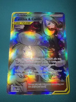 Pokemon TCG Cynthia & Caitlin Full Art Holo Card 228/236 Sm-Cosmic Eclipse - Image 1