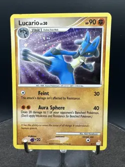 Lucario 3/11 Common DP Trainer Kit: Manaphy & Lucario Pokemon Card SWIRL - Image 1