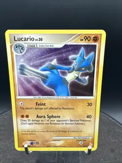 Lucario 3/11 Common DP Trainer Kit: Manaphy & Lucario Pokemon Card SWIRL - Image 2