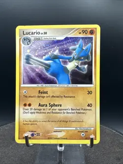 Lucario 3/11 Common DP Trainer Kit: Manaphy & Lucario Pokemon Card SWIRL - Image 3