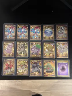 Pokemon Gold Secret Rare Card Lot x15 Total Cards - Image 1