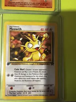 POKEMON SIX CARD VINTAGE LOT WITH FIRST TEAM ROCKET EDITION MEOWTH - Image 2