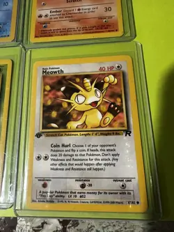 POKEMON SIX CARD VINTAGE LOT WITH FIRST TEAM ROCKET EDITION MEOWTH - Image 4