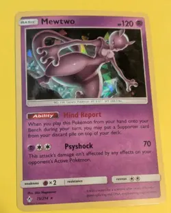Pokemon Card Mewtwo Cracked Ice Holo Deck Exclusive (75/214) Unbroken Bonds LP - Image 1