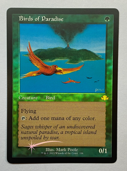 MTG - Birds of Paradise (#336) - Retro Frame - FOIL - Dominaria Remastered - Image 1