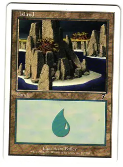 Magic_the_gathering 7th Edition Island (332) #332 2001,MTG,LP Land - Image 1