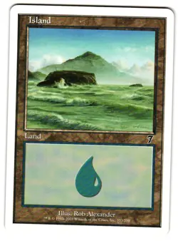 Magic_the_gathering 7th Edition Island (333) #333 2001,MTG,LP Land - Image 1