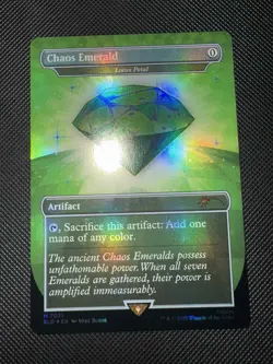 Chaos Emerald Green Foil - Lotus Petal - Sonic Secret Lair - Image 1
