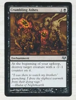 2008 MAGIC THE GATHERING - CRUMBLING ASHES - EVENTIDE BLACK UNCOMMON #35 NICE - Image 1