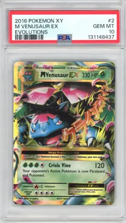 M Venusaur EX 2/108 Holo Foil XY Evolutions 2016 Pokemon TCG Card PSA 10 - Image 1