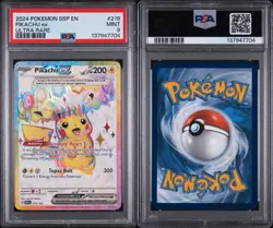 PIKACHU EX 2024 POKEMON S&V SURGING SPARKS ULTRA RARE 219/191 PSA 9 - Image 3