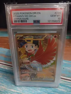2025 POKEMON DRI EN-DESTINED RIVALS HYPER RARE #239 ETHAN'S HO-OH EX PSA 10 - Image 1