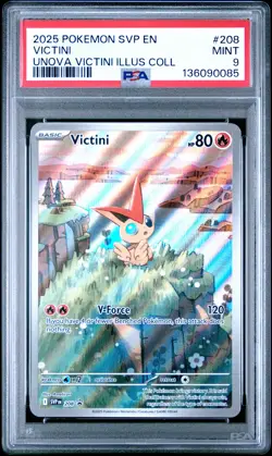 2025 POKEMON SVP EN-SV BLACK STAR PROMO #208 VICTINI PSA 9 - Image 1