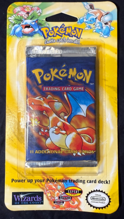 Pokemon TCG Base Set Unlimited Booster Blister Charizard Art WOTC Vintage Sealed - Image 2