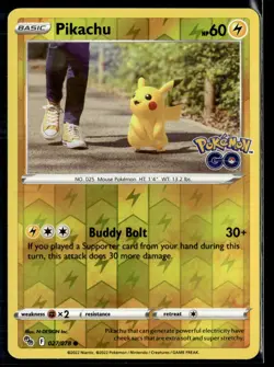 Pokemon TCG | Pokemon GO | Pikachu | Reverse Holo | 027/078 | LP - Image 1