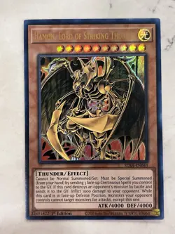 Yugioh Hamon, Lord Of Striking Thunder SDSA-EN043 Ultra Rare 1st Ed NM x1 - Image 1