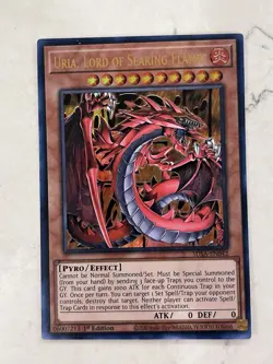 Yugioh! Uria, Lord of Searing Flames - SDSA-EN042 - Ultra Rare - 1st Ed NM - Image 1