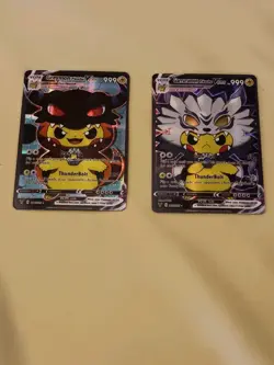 2 Pikachu Pokemon Card Holo GX VSTAR VMAX GX EX Cosplay Art - Image 1