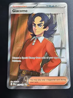 Pokemon Prismatic Evolutions Trainer Supporter Card - Holo Giacomo (138/131) - Image 1