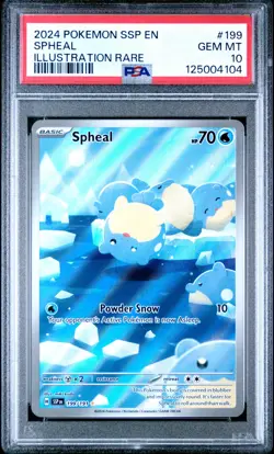 PSA 10 Spheal 199/191 Surging Sparks SSP EN Full Art Pokemon Card - Image 1