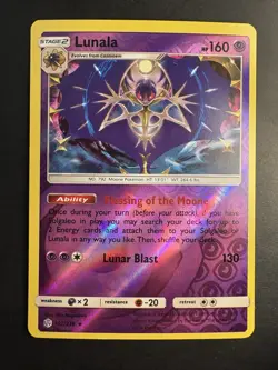 Lunala 102/236 Cosmic Eclipse Reverse Holo Rare NM Pokemon Card - Image 1