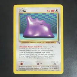 Pokemon Vintage Ditto Card Non Holo Rare 18/62 Fossil 1999 WOTC - Image 1