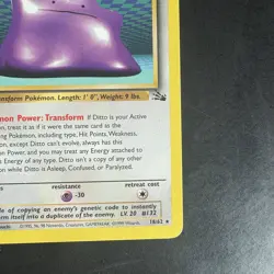 Pokemon Vintage Ditto Card Non Holo Rare 18/62 Fossil 1999 WOTC - Image 4