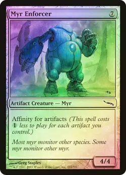 Mirrodin MTG FOIL Myr Enforcer Magic - Image 1
