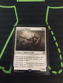 MTG Magic The Gathering Puresteel Paladin CMM Rare White Commander - Image 1