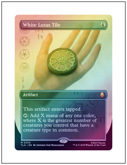 1x White Lotus Tile, Foil Borderless Art, Magic MTG NM - Image 1