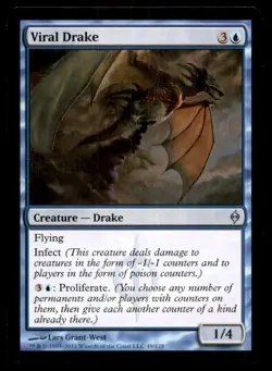 MTG Viral Drake LP Light Play New Phyrexia [4344] - Image 1