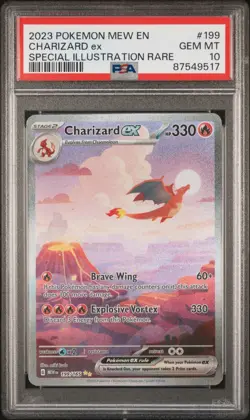 2023 Pokemon Mew EN Special Illustration Rare #199 Charizard ex Gem Mint PSA 10 - Image 1