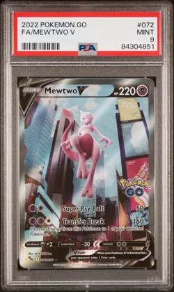 PSA 9 2022 POKEMON GO #072 FA/MEWTWO V - Image 1