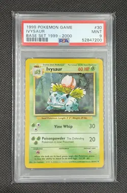 1999 POKEMON BASE SET 1999-2000 UK "4TH PRINT" #30 IVYSAUR PSA 9 - Image 1