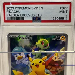 2023 POKEMON SVP EN PALDEA EVOLVED ETB PROMO #027 PIKACHU - PSA 9 MINT - Image 2