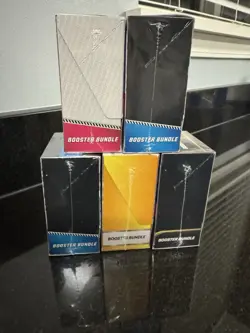 POKEMON TCG BOOSTER BUNDLE LOT WHITE FLARE BLACK BOLT SURGING MEGA NEW SEALED X5 - Image 2