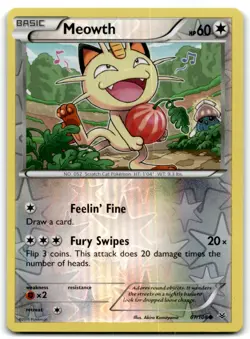2015 XY - Roaring Skies Pokemon Meowth Basic/Common #67 Holo - Image 1