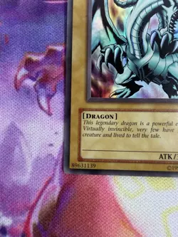 Blue Eyes White Dragon LOB-001 - Yugioh Ultra Rare Unlimited LP Original 1996 - Image 3