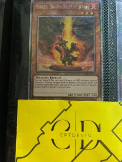 Yugioh! Burner, Dragon Ruler of Sparks - RA03-EN256 - Platinum Secret Rare - 1st - Image 1