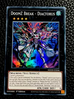 DoomZ Break - Diactorus DOOD-EN046 Yugioh 1st Edition (New) Super Rare - Image 1