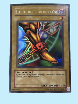 Yu‑Gi‑Oh! Left Leg of the Forbidden One LOB‑121, LP Light Play Holo - Image 1